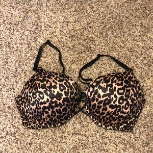 Victoria Secret Bombshell push cup Bra 38C used leopard print